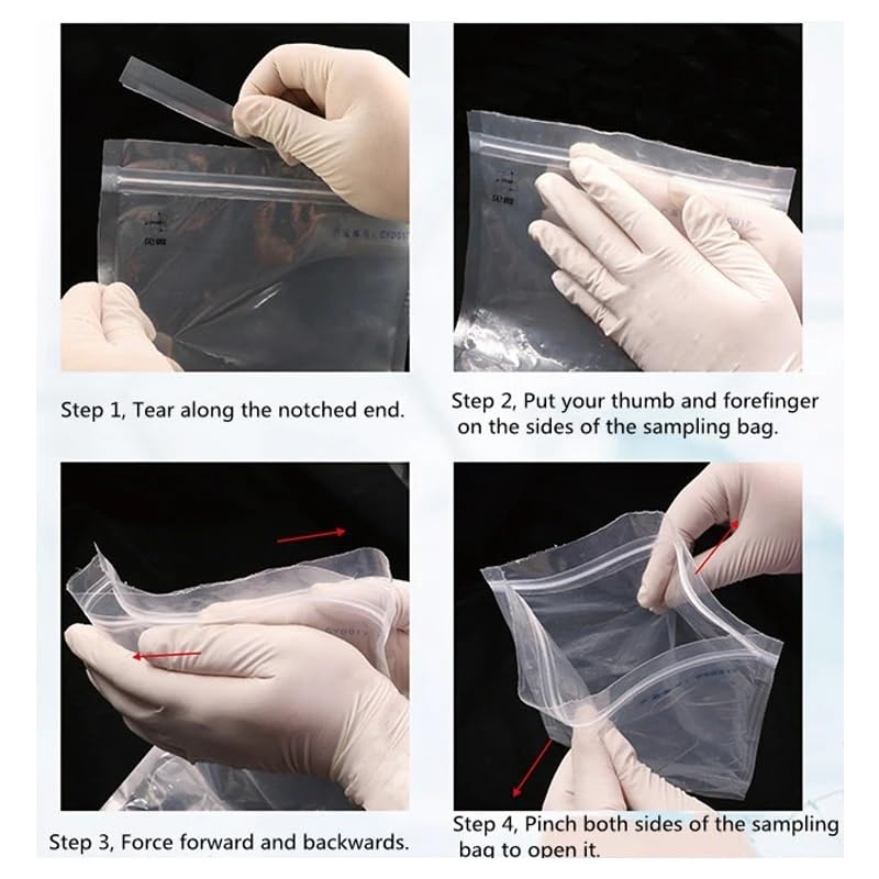 Bolsa homogénea estéril vertical de 20x32 cm - Bolsa de PE de muestreo aséptico de 2 l con tira de sellado - Paquete de 100 for experimentos microbiológicos