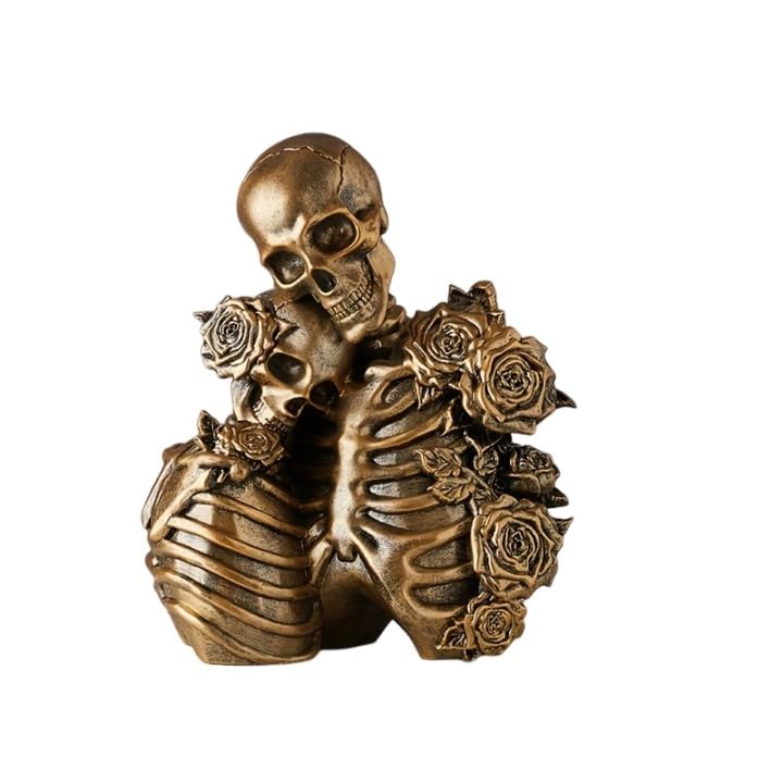 Amazon.co.jp: 【Russel】ローズスカルカップルオブジェ 置物 骸骨