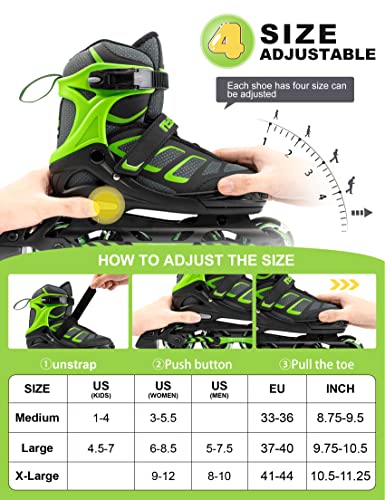 Nyctus Inline Skates For Boys And Men, Kids Roller Blades Adult Male Boys Ages 8-12, Patines Para Adultos Hombre #TOP1