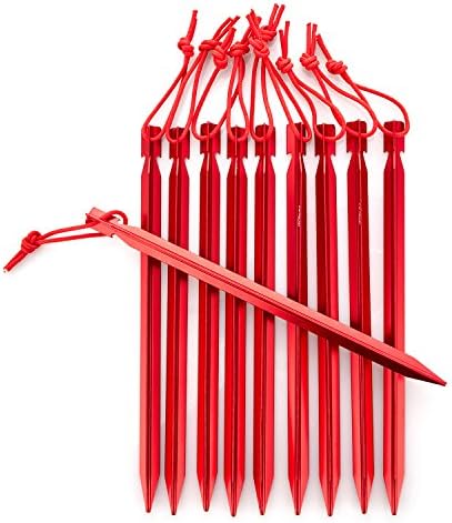 Kalili 9 inch Lengthen Aluminum Alloy Y shaped Tent Stakes Tent Pegs for Camping Hiking 10 Pcs