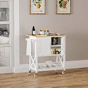 Spirich Kitchen Island on Wheels, Rolling Kitchen Cart with Storage Cabinet, Small Kitchen Island with Drop Leaf and Towel Rack for Dining Room, White Spirich Kitchen Island on Wheels Rolling Kitchen Cart with Storage Cabinet Small Kitchen Island with Drop Leaf and Towel Rack for Dining Room White