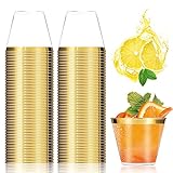 【Hochwertig】Die Plastikbecher sind aus hochleistungsfähigem PS-Kristallkunststoff gefertigt, frei von Bisphenol A, entsprechen dem FDA-Standard, ungiftig und geschmacksneutral, robust und langlebig, nicht leicht zu brechen.