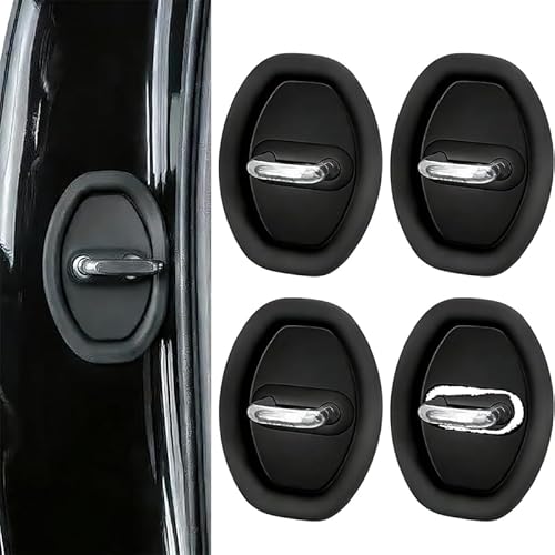 ZLXMRUT 4 Pcs Car Door Lock Cover for 2024 2025 2026 Ford Mustang S650 EcoBoost/Dark Horse/GT Premium, Door Striker Protector Buckle Cap Rustproof Decorative Guard Accessories Black Interior Trim