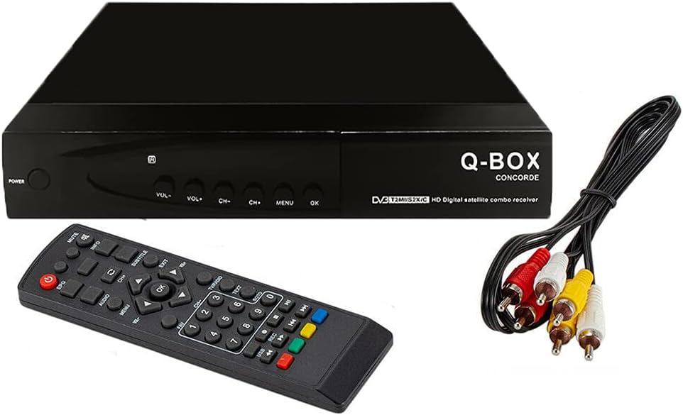 Q-Box Concorde WiFi DVB-T2+S2 Combo 1080P HD Tuner Decoder Satellite TV Receiver HDTV Set-top Box YouTube