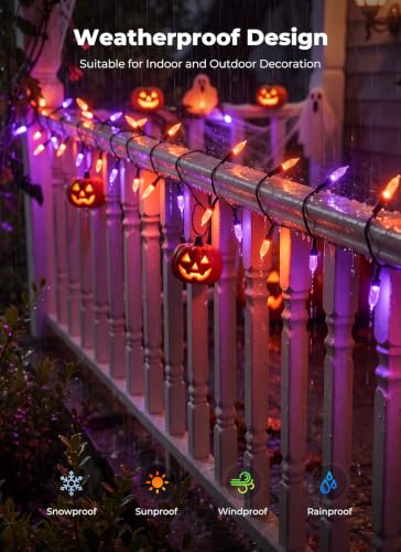 Brightown 2 Pack Halloween Lights Battery Operated, Diamond-Faceted 100LED - image 4