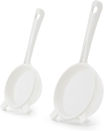 Miniatura 10 de Juego de coladores de kéfir, tamiz de plástico no metálico de 2 tamaños con malla fina para granos de kéfir, kéfir de leche, kéfir de agua y Blanco
