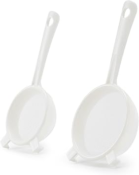 Luckyiren Kefir Strainer Set, Plastic Non-Metal Sieve with Fine Mesh, 3.15 and 3.94 Inch, for Mason Jars, Milk and Water Kefir, Kombucha
