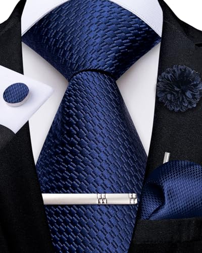 Image of DiBanGu Silk Pre-tied Ties for Men Formal Adjustable Necktie Set