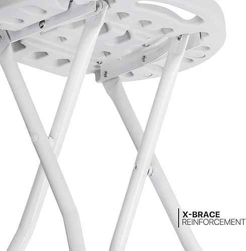 Miniatura 4 de MoNiBloom Juego de 6 taburetes redondos plegables de plástico de 18 pulgadas para adultos, sillas pequeñas y ligeras para dormitorio, cocina,