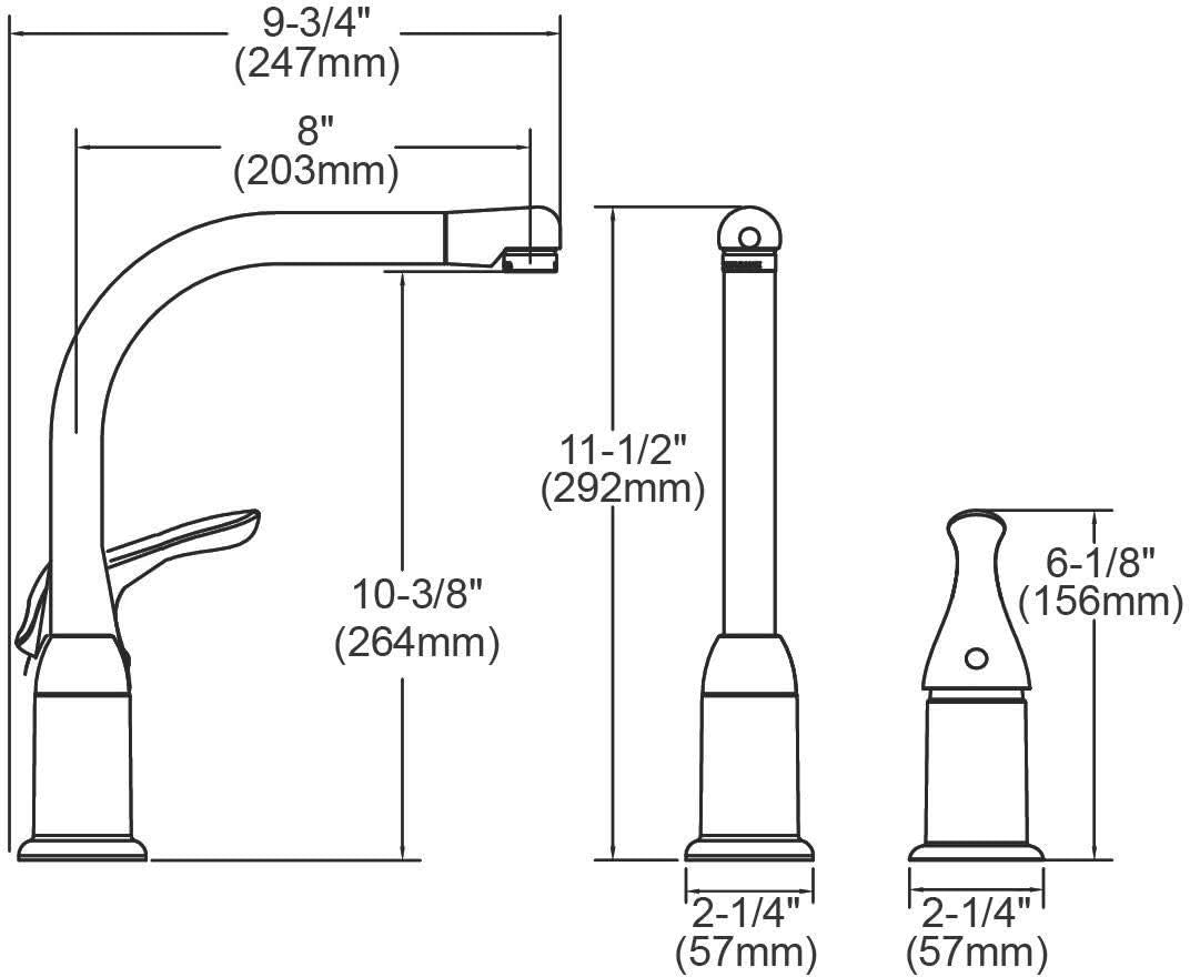 Elkay Everyday LK3000CR Deck Mount Kitchen Faucet with Remote Lever Handle, Chrome