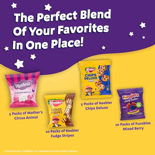 Keebler Sweet Treat Variety Pack, 30-Count Box, Includes Chips Deluxe, Funables, Fudge Stripes, and Mother's Circus Animal Cookies, 29 oz image 3