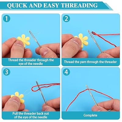 60 PCS Yarn Needle Kit, Including Bent Tapestry Needle 3 Sizes Weaving Needle Darning Needles for Yarn, Knitting Needles with Needle Threaders for Sewing and Crochet Supplies