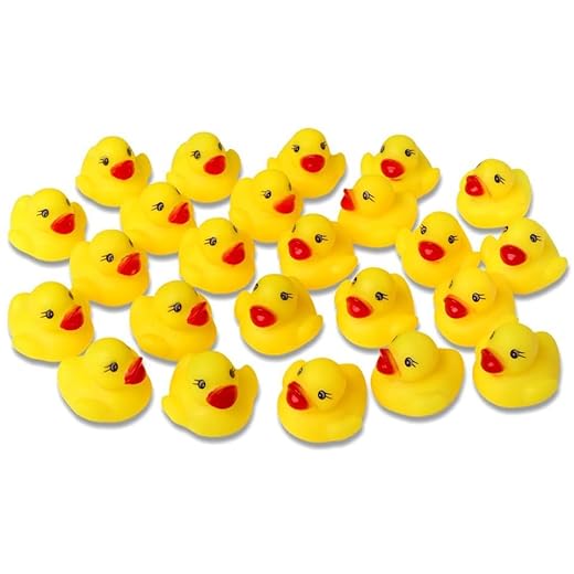FiveShops 24 patitos de Goma, patitos chillones, patitos de baño, patitos de Goma, Amarillos Unos 3,5 cm