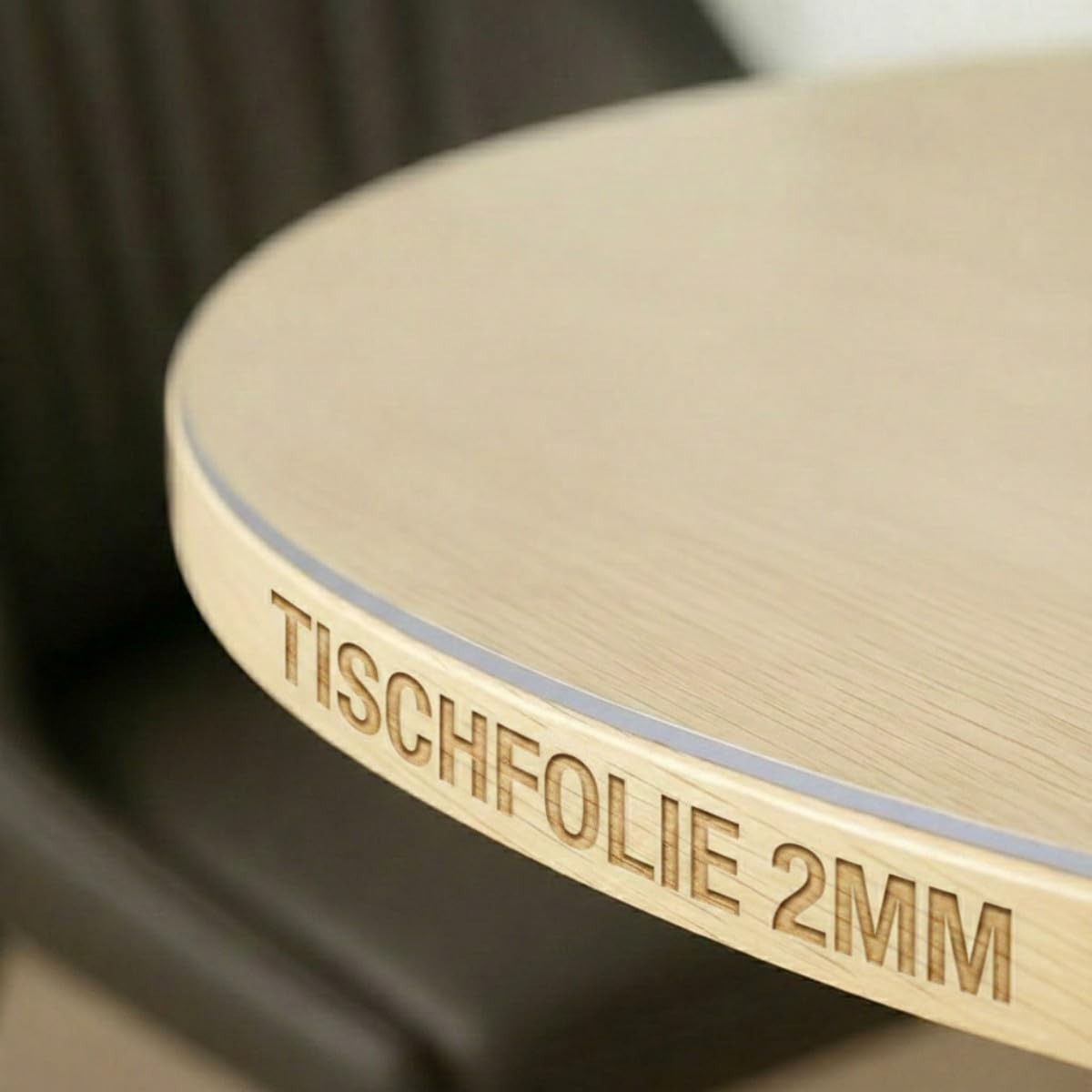 Trente Tischfolie Rund 120 cm Ø – 2mm Dick – Tischdecke Abwaschbar - Transparente Tischschutzfolie mit Abgeschrägten Kanten – Abwaschbare Schutzfolie – Runde Tischdecke Flexibel & Strapazierfähig