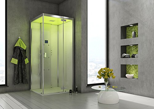 Hoesch Dampfbad Senseperience 100 x 100 cm Dampfdusche mit Duschwanne Ecke links