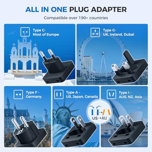 Image of Upgraded 350W Voltage Converter US to Europe for Hair Straightener Shaver Toothbrush CPAP Camera Cell Phone - 220V to 110V Converter for European Travel, Power Converter Adapter Combo with PD Chargers