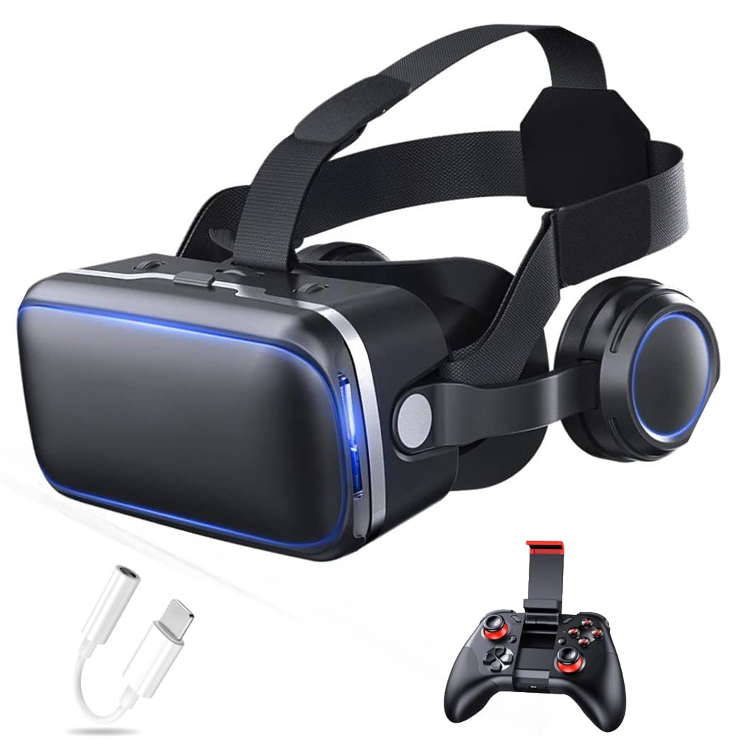 Okulary VR, zestaw słuchawkowy z wirtualnej rzeczywistości, zestawy słuchawkowe VR obsługują Android i IOS, połączenie Bluetooth dla iPhone 13 Pro Max/13 Pro 13/12/11, do Samsung Galaxy S21, Huawei, Xiaomi (Kolor: B, rozmiar: Ios )