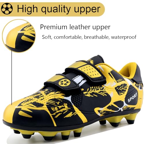 AQTDUAJ Fußballschuhe Jungen Fussballschuhe Kinder Mädchen Trainingsschuhe Stollenschuhe Sportschueh Kunstrasen Spikes Outdoor Atmungsaktiv Unisex 34EU