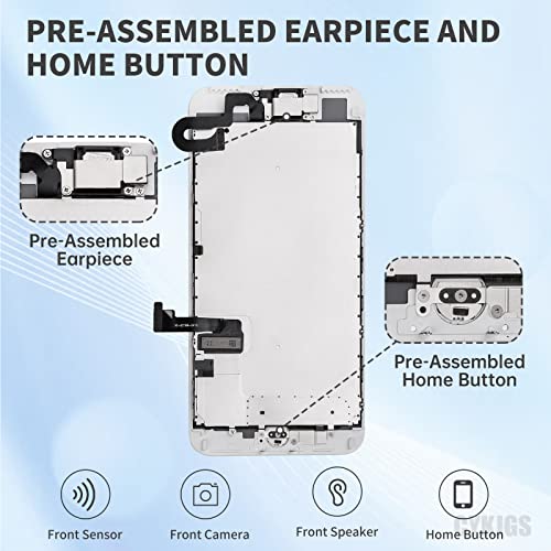 CYKJGS for iPhone 7 Plus Screen Replacement with Home Button 5.5" White LCD by CYKJGS - Used condition - Image 3