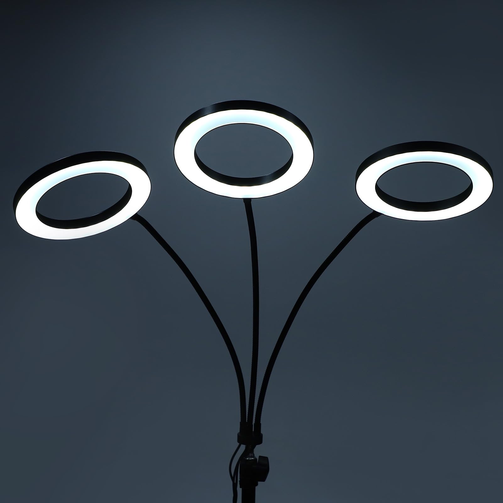Zerodis Luces de Cultivo para Plantas de Interior, Luz de Espectro Completo para Plantas con Cuello de Cisne Ajustable 360, 6 Niveles de Brillo para (Enchufe de la UE 3 cabezales 28W Utilice