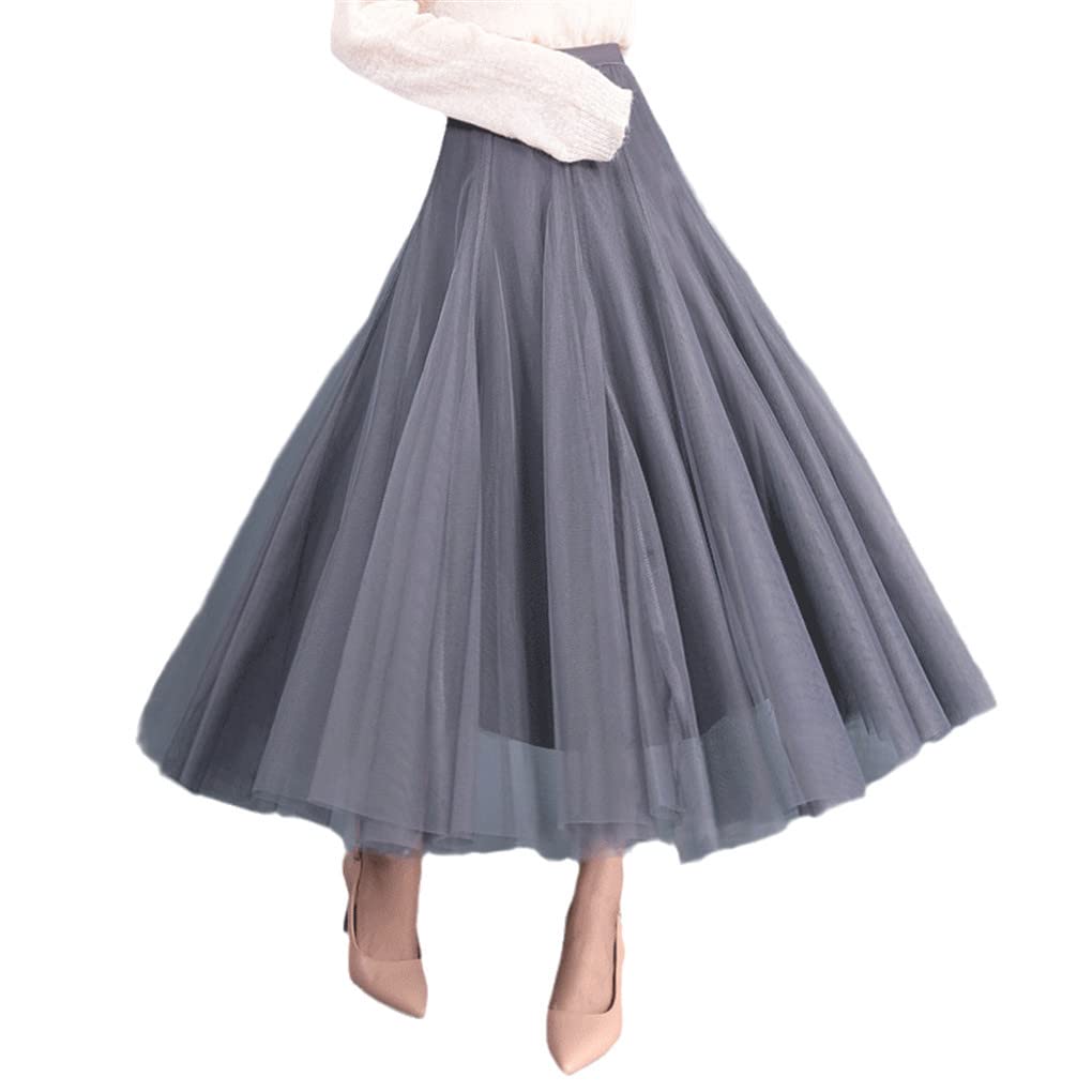Gonna a pieghe a 3 strati da principessa in tulle a rete a pieghe estiva con fata fluida per feste di