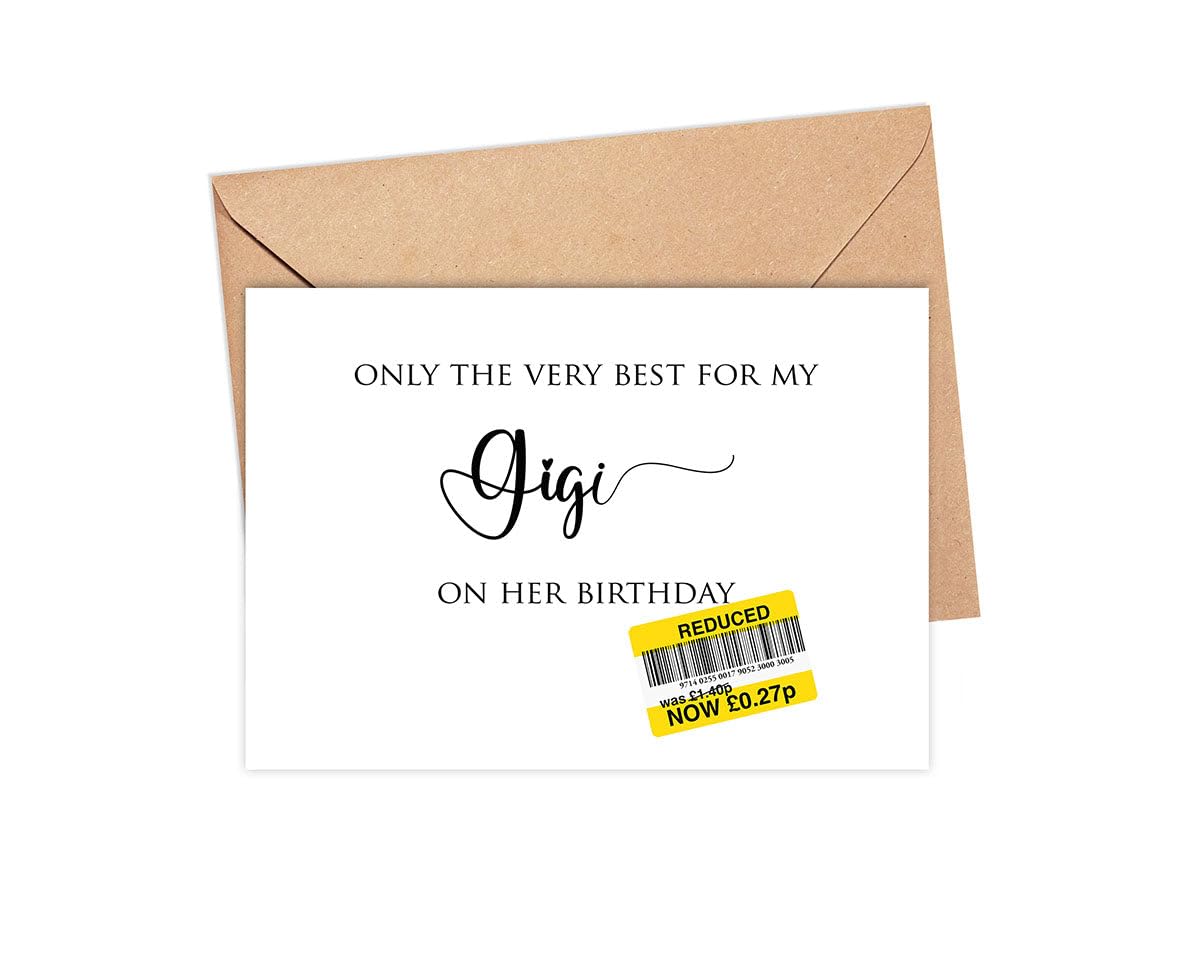 Birthday Card With Fun Discount Label For Gigi - Birthday Card For Gigi - Happy Birthday Card - Gigi's Day Gift - Discount Card - Funny Card - Card For Gigi