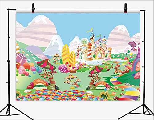 Liphontcta Cartoon Candy for Kids Candyland Themed Sweet Birthday Party Supplies Photo Background Dessert Photography Backdrop Children Baby Shower Decorations Photo Booths Props Cake Table Banner Vinyl 5x3ft
