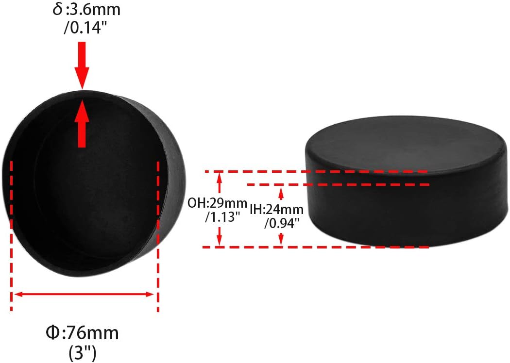 Flyshop 8Pcs Large Chair Leg Caps Anti-Slip Rubber Leg Tips Floor Protectors Round Furniture Table Covers 3-Inch, 76 mm