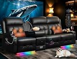 Tiooii 3-Seat Loveseat Heat Massage