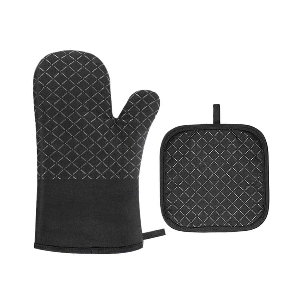 MRKU Guantes de Cocina para Hornear, Guantes de Cocina de algodón, Anti-Quemaduras, Antideslizantes, Resistentes al Calor.