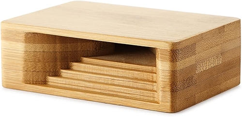 Suporte para celular de bambu amplificador de reforço de som físico compatível com smartphones iPhone iPad Andriod