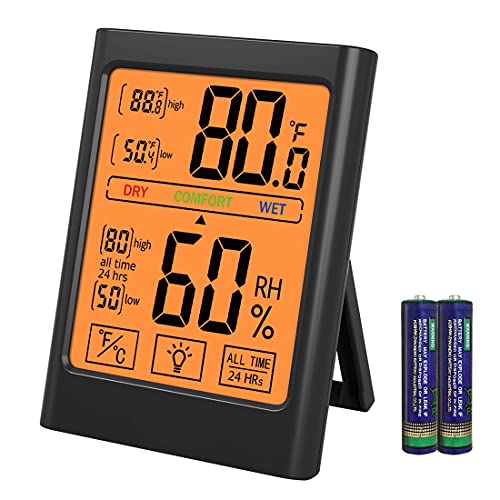 Digital Hygrometer Indoor Thermometer Humidity Meter Room Thermometer with Temperature and Humidity Monitor (Black) Digital Hygrometer Indoor Thermometer Humidity Meter Room Thermometer with Temperature and Humidity Monitor (Black)
