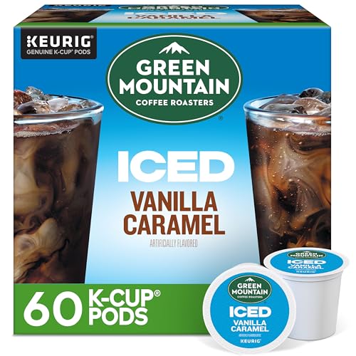 Green Mountain Coffee Roasters ICED Vanilla Caramel, Single Serve Keurig K-Cup Pods, Flavored Iced...