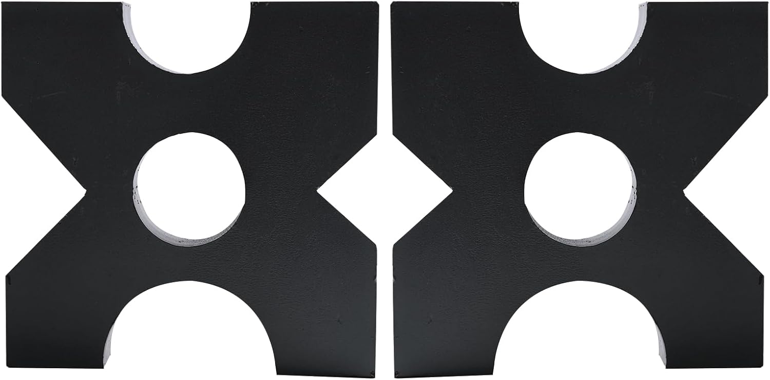 2 Pack Arbor Press Plate, 20 Ton and 32 Ton Shop Metal Press Plates with 4 Notch, 1 inch/25mm Thickness, H Frame Thickened Hydraulic Shop Press Plate 1" x 7" x 7"