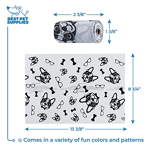 Image of Best Pet Supplies Dog Poop Bags for Waste Refuse Cleanup, Doggy Roll Replacements for Outdoor Puppy Walking and Travel, Leak Proof and Tear Resistant, Thick Plastic - White, 360 Bags (WT-360)