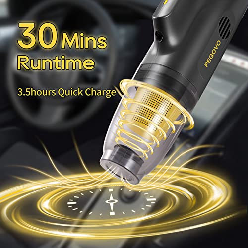 Hand Held Vacuuming Cordless Rechargeable-10K Pa Strong Suction Car Vacuum Cordless Rechargeable,Handheld Vacuum Cordless Car Vacuum Cleaner With 360 Degree Rotation Pet Brush,2 Washable Filters #TOP5
