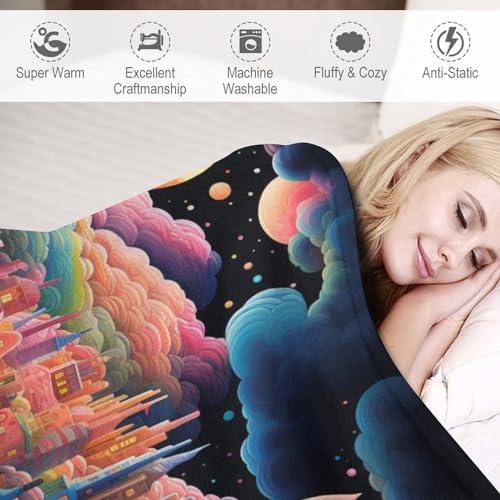 Couverture chaude Moon City pour des soirées cocooning sur le canapé