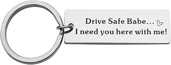 Beeshion Drive Safe Keychain for Men - New Driver, Trucker Dad/Boyfriend, Fathers Day Gift for Husband
