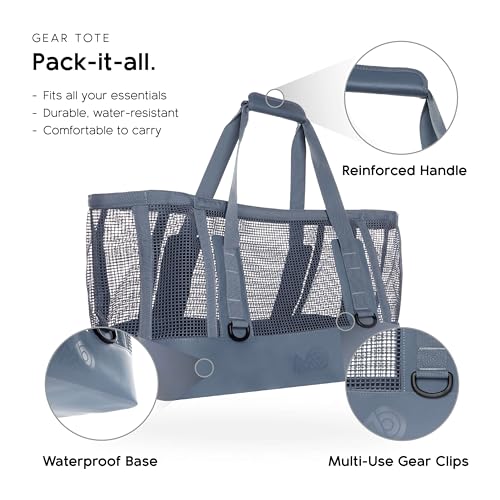 MISSION Boat Gear CASSI Heavy-Duty Outdoor Tote and Waterproof Marine-Grade Mesh Boat Bags (70 Liter, Steel Blue)