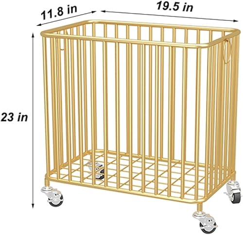 Miniatura 6 de Cesta de lavandería con ruedas, cesta organizadora de lavandería de metal de gran tamaño, cesta organizadora de almacenamiento de ropa o lino, para