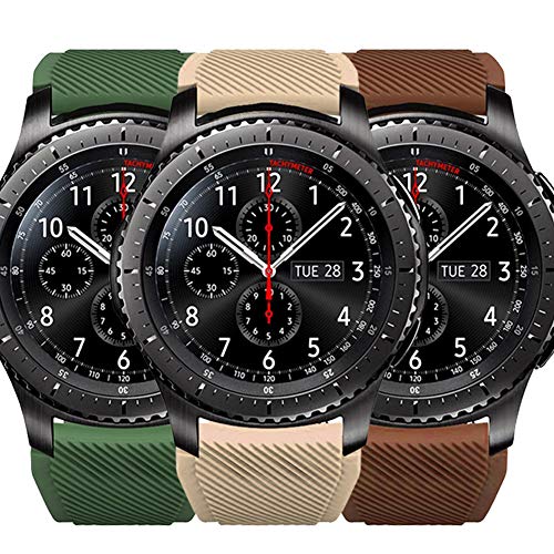 FunBand Correa Compatible con Samsung Galaxy Watch 3 45mm, 22mm Pulsera de Repuesto Deportiva de Silicona Suave para Samsung Gear S3 Frontier / S3 Classic/Galaxy Watch 46mm / Huawei Watch GT2 Pro
