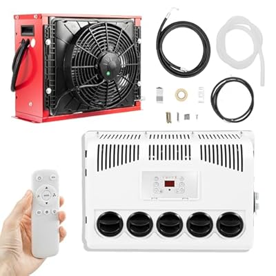 JAYGOVAN 12V AC Unit RV Air Conditioner Mini Split 11000BTU Electric AC Unit 12V Truck Cab Air Conditioner Split for Semi Motorhome Trucks Bus Trailers Camper Van, Fast Cooling Low Noise
