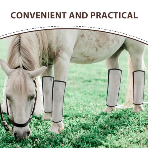 NOLITOY Guêtre Anti Mouche Âne en Polyester, Lot de 4pcs Design en Maille Respirante et Protection Haute Efficacité pour Jambes de Cheval en Compétitions Équestres – vue 5
