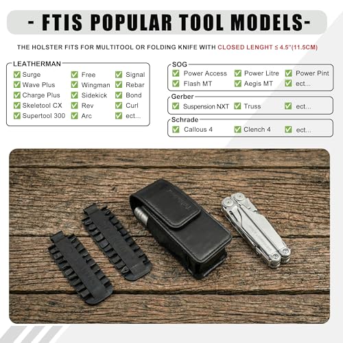 TarbicGear Multitool Holster with Belt Clip for Men, Faux Leather Multitool Sheath for Belt, Pocket Organizer for Work, Fits for Leatherman, SOG, Gerber Tools, Coffee by TarbicGear - Image 4