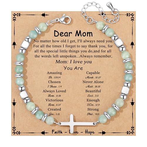 Amazonite Cross Bead Bracelet
