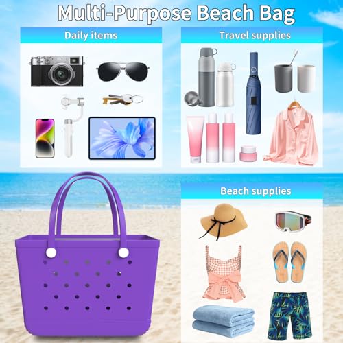 Bolsas de almacenamiento y playa de goma lavables con compartimento impermeable 6