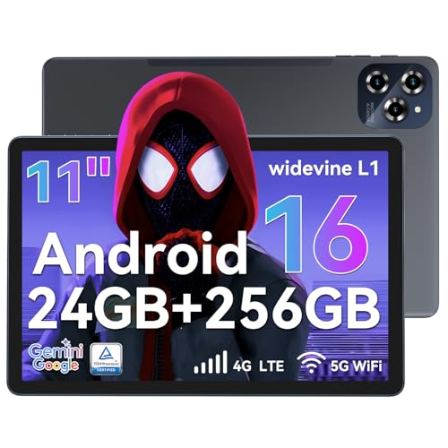 Tablet, 2026 Latest tablet 11 Inch FHD Display, 24GB RAM 256GB ROM /2TB TF, Android 15 Tablet, T615 Octa-Core AI, 8000mAh/18W Fast Charge,16MP Camera, TÜV Certified, 5G WiFi , GPS, Office, Gaming