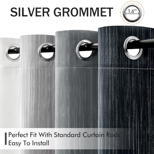 MIULEE Black and Greyish White Ombre Blackout Curtains, Full Room Darkening Thermal Insulated 96 Inches Long Drapes for Bedroom/Living Room Grommet Window Treatments Modern 52Wx96L, Set of 2 by MIULEE - Image 2