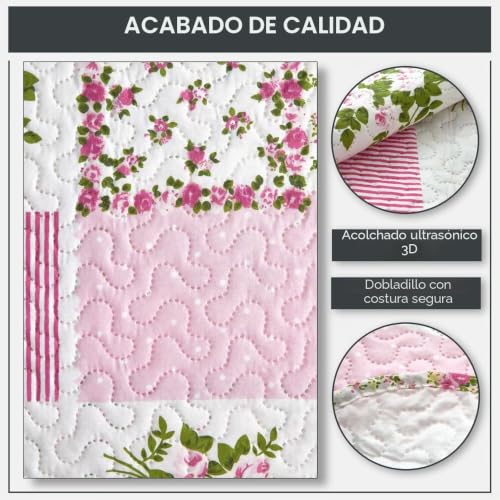 Colcha Cotswold Emma Barclay King rosa: adiós a las arrugas en la cama 4