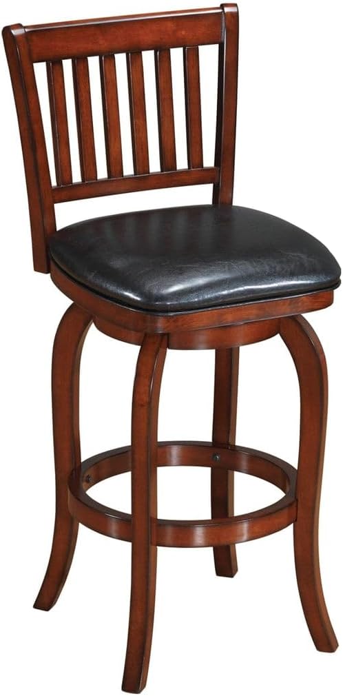 RAM Gameroom Backed Pub Barstool w/Square Cushioned Seat - Antique White